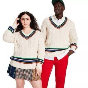Rowing Blazers x Target Adult Croquet Stripe Cable Knit Sweater